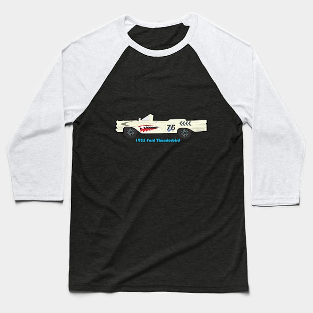 1955 Ford Thunderbird Baseball T-Shirt by Aestcoart